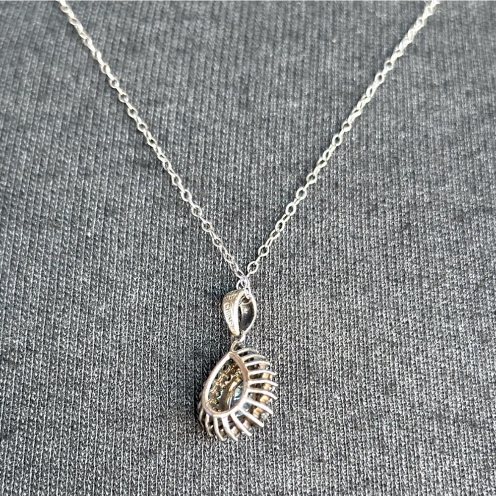3/$30 ❤️ Blue CZ teardrop pendant necklace sterling silver 925, 18” chain - Picture 6 of 8